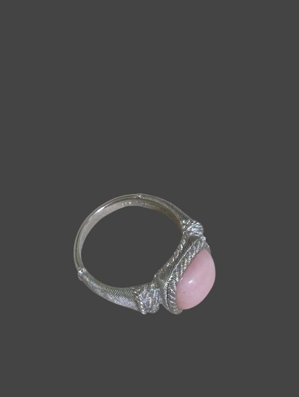 Judith Ripka 925 Sterling Silver Pink Opal Cocktail Ring. Woman's Size 11.5 - Picture 4 of 7